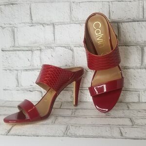 🆕️💥Calvin Klein Shayna Red Heel Sandal